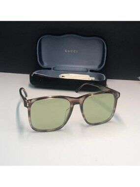 Gucci New Authentic GG1041S 004 Brown Sunglasses with Green Lenses